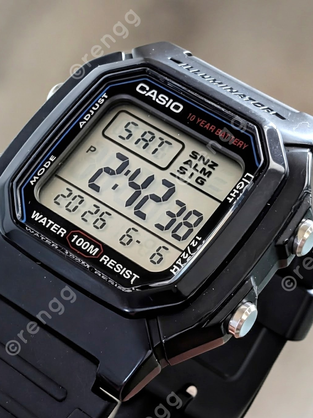 368mm Casio Digital Sports Watch In Black 368mm Casio Digital Sports Watch In Black